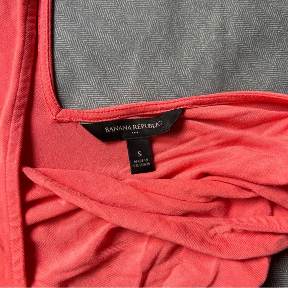 Banana Republic Goddess Dress Light Coral Cross Front Sleeveless Faux Wrap Sz‎ S - Picture 5 of 10